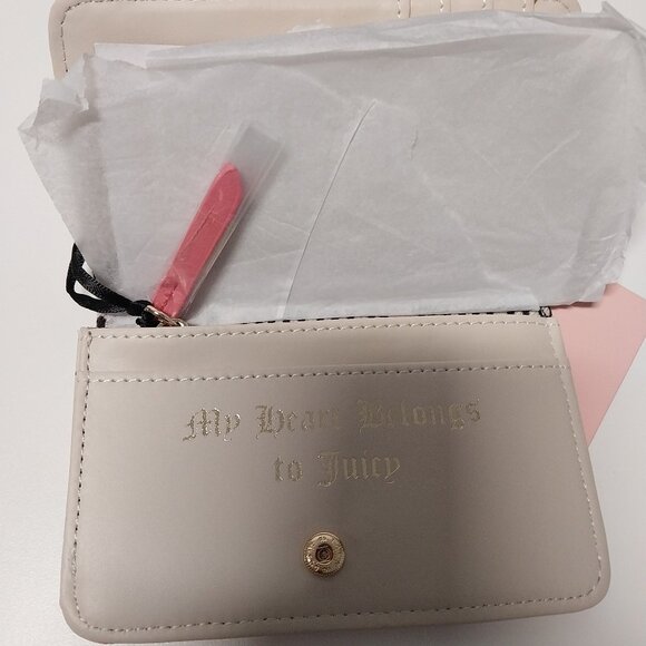 NWT Juicy Couture Pink Lemonade Poker Face Slim Elongated Bifold Wallet - Picture 5 of 12